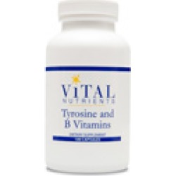 Tyrosine and B-Vitamins - Vital Nutrients - 100 Capsules - Tyrosine and B-Vitamins - adrenal support