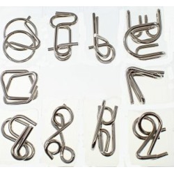 10 Metal Brain Puzzles - Red