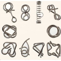 10 Metal Brain Puzzles - Orange