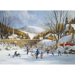 Hockey On Frozen Lake