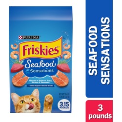 Purina Friskies Dry Cat Food Bag - Seafood Sensations, 3.15 lb