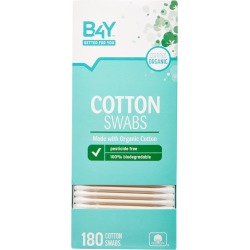 B4Y Organic Paper Cotton Swabs - 180 ct