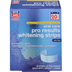 Rite Aid Oral Care Pro Results Whitening Strips, 20 Day...