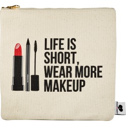 SEPHORA COLLECTION Breakups To Makeup Bag Life is Short, Wear More Makeup 8.5" H x 8.75" W