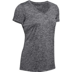 Women's UA Tech Twist V-Neck Top, Dark Heather Grey, Size Large | Under Armour found on Bargain Bro from Sporting Life for USD $17.84