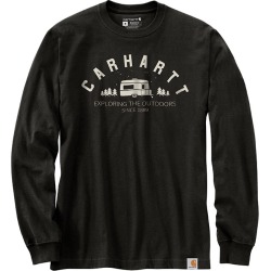Men's Relaxed Fit Heavyweight Long Sleeve Camper Graphic T-Shirt, Black, Size Medium | Carhartt found on Bargain Bro from Sporting Life for USD $23.78
