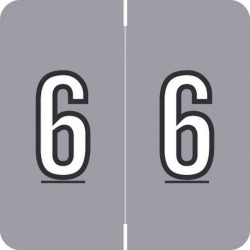 Barkley FNBRM Compatible "6" Numeric Labels, Laminated Stock, 1-1/2" x 1-1/2" Individual Numbers - Roll of 500