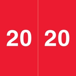 Ames Compatible "20" Yearband Labels, 1-7/8" X 1-7/8" Roll of 500