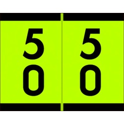 Barkley SFDM Compatible "50" Double Digit Labels, Laminated Stock, 1-3/16" X 1-1/2" Individual Numbers - Roll of 500