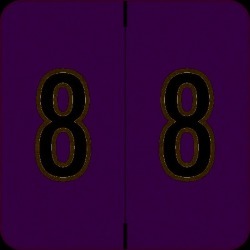 Barkley FNDBM Compatible "8" Numeric Labels, Laminated Stock, 1-1/2" x 1-1/2" Individual Numbers - Roll of 500