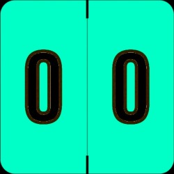 Barkley FNBRM Compatible "0" Numeric Labels, Laminated Stock, 1-1/2" x 1-1/2" Individual Numbers - Roll of 500