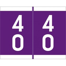 Barkley DAVM Compatible "40" Double Digit Labels, Laminated Stock, 1-3/16" X 1-1/2" Individual Numbers - Roll of 500
