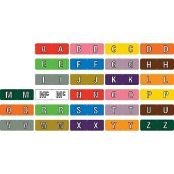 Barkley ABAM Compatible Mini Alpha Labels, Laminated Stock, 1/2" X 1-1/2" Individual Letters - Roll of 500