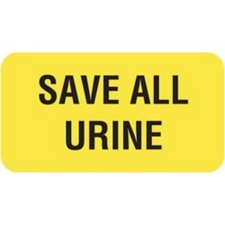 Save All Urine 1-5/8" x 7/8" Fl-Yellow Label (Roll of 560)