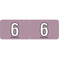 Barkley NBAM Compatible Mini "6" Numeric Labels, Laminated Stock, 1/2" X 1-1/2" Individual Numbers - Roll of 500