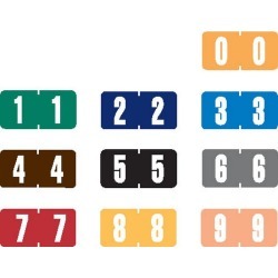 Tab Compatible Mini Numeric Labels, Vinyl Kimdura Stock, 1/2" X 1" Individual Numbers - Roll of 1000