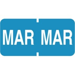 Tab Compatible "Mar" Month Labels, Vinyl Kimdura Stock, 1" X 1/2", Individual Months - Roll of 500