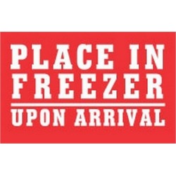 3" x 5" Place In Freezer Upon Arrival Labels (500 per Roll)