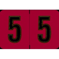 Barkley NCPM Compatible Numeric "5" Labels, Laminated Stock, 1" X 1-1/2" Individual Numbers - Roll of 500