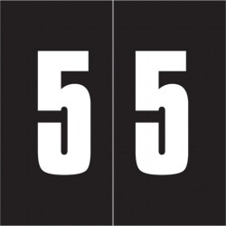 IFC CL2100 Compatible Numeric "5" Labels, Unlaminated Stock,1-7/8" x 1-7/8" Individual Numbers - Roll of 500