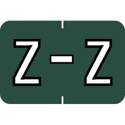 Barkley ABKM Compatible "Z" Labels, Laminated Stock, 1" X 1-1/2" Individual Letters - Roll of 500