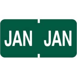 Tab Compatible "Jan" Month Labels, Vinyl Kimdura Stock, 1" X 1/2", Individual Months - Roll of 500