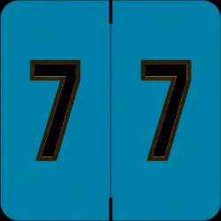 Barkley FNDBM Compatible "7" Numeric Labels, Laminated Stock, 1-1/2" x 1-1/2" Individual Numbers - Roll of 500