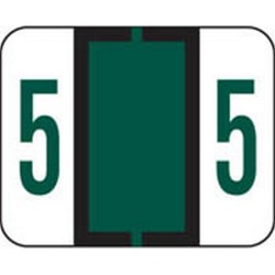 Smead Compatible Numeric "5" Labels, Polylaminated Stock, 1" X 1-1/4" Individual Numbers - Roll of 500