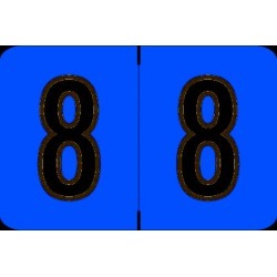 Barkley NCPM Compatible Numeric "8" Labels, Laminated Stock, 1" X 1-1/2" Individual Numbers - Roll of 500