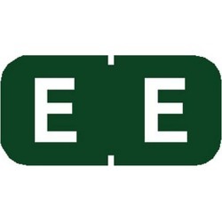 Tab Compatible Mini "E" Labels, Vinyl Kimdura Stock, 1/2" X 1" Individual Letters - Roll of 500