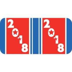 Patriot Compatible "18" Yearband Labels, Patriotic Labels,Laminated Stock 1-1/2" x 3/4" - 500 per Roll