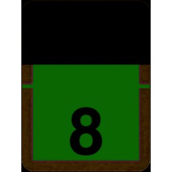 Tab Compatible Numeric "8" Labels, Vinyl Kimdura Stock, 1" x 3/4" Individual Numbers - Roll of 500