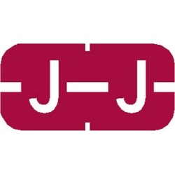 Tab Compatible Mini "J" Labels, Vinyl Kimdura Stock, 1/2" X 1" Individual Letters - Roll of 500