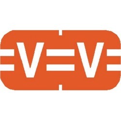 Tab Compatible Mini "V" Labels, Vinyl Kimdura Stock, 1/2" X 1" Individual Letters - Roll of 500