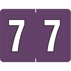 Tab Compatible Mini Numeric "7" Labels, Vinyl Kimdura Stock, 1/2" X 1" Individual Numbers - Roll of 500