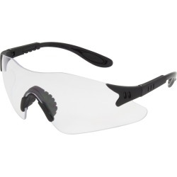 Black Frame w/Clear Wrap Around Lens w/Adjustable Temple (144 Pairs per Box)