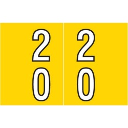 Barkley DBKM Compatible "20" Double Digit Labels, Laminated Stock, 1" X 1-1/2" Individual Numbers - Roll of 500