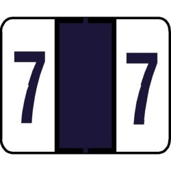 Tab Compatible Numeric "7" Labels, Vinyl Kimdura Stock, 1" X 1.25" Individual Numbers - Roll of 500