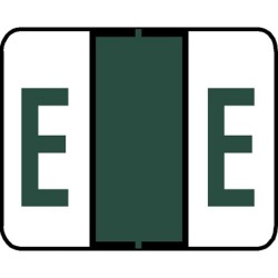 Tab Compatible "E" Labels, Vinyl Kimdura Stock, 1" X 1.25" Individual Letters - Roll of 500