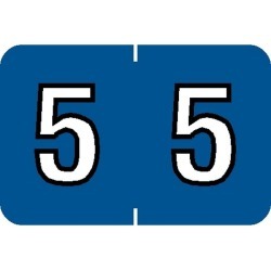 Barkley NBKM Compatible Numeric "5" Labels, Laminated Stock, 1" X 1-1/2" Individual Numbers - Roll of 500