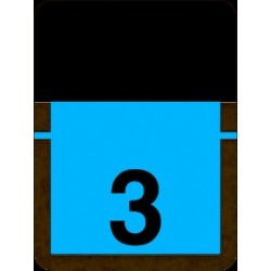Tab Compatible Numeric "3" Labels, Vinyl Kimdura Stock, 1" x 3/4" Individual Numbers - Roll of 500