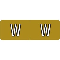 Barkley ABAM Compatible Mini "W" Labels, Laminated Stock, 1/2" X 1-1/2" Individual Letters - Roll of 500