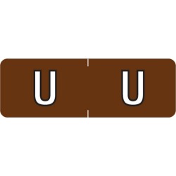 Barkley ABAM Compatible Mini "U" Labels, Laminated Stock, 1/2" X 1-1/2" Individual Letters - Roll of 500