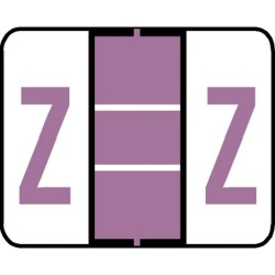 Tab Compatible "Z" Labels, Vinyl Kimdura Stock, 1" X 1.25" Individual Letters - Roll of 500