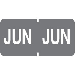 Tab Compatible "Jun" Month Labels, Vinyl Kimdura Stock, 1" X 1/2", Individual Months - Roll of 500