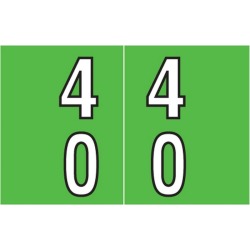 Barkley DBKE Compatible "40" Double Digit Labels, Laminated Stock, 1" X 1-1/2" Individual Numbers - Roll of 500