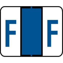 Tab Compatible "F" Labels, Vinyl Kimdura Stock, 1" X 1.25" Individual Letters - Roll of 500