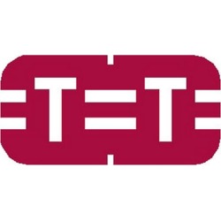 Tab Compatible Mini "T" Labels, Vinyl Kimdura Stock, 1/2" X 1" Individual Letters - Roll of 500