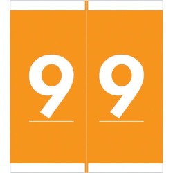 Barkley FNAVM Compatible "9" Labels, Laminated Stock, 1-11/16" X 1-1/2" Individual Numbers - Roll of 500