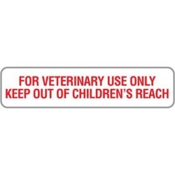 Vet. Use Only 1-5/8" x 3/8" White/Red Label (Roll of 500)